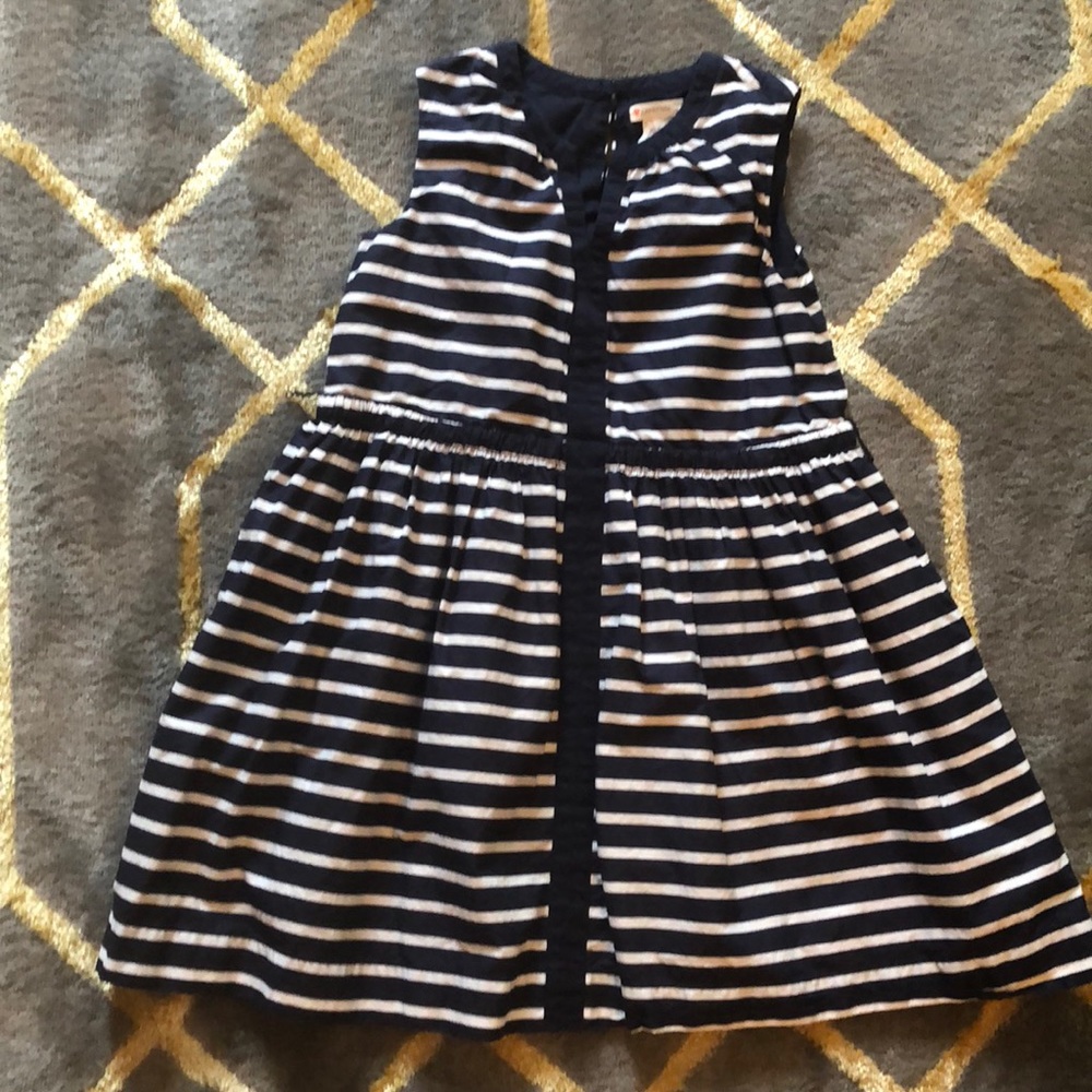 CREWCUTS BLUE AND WHITE DRESS S 8